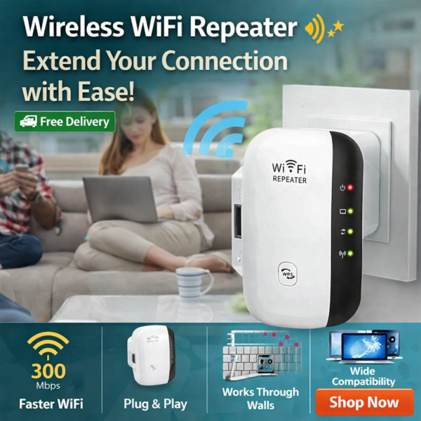 Wireless WiFi Repeater 📶✨: Extend Your Connection with Ease!