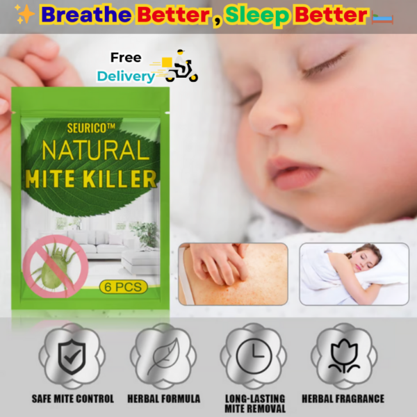 🌿🛏️ Natural Anti-Dust Mite Kit – Effective Elimination & Perfect Hygiene at Home! ( 6 PCS )